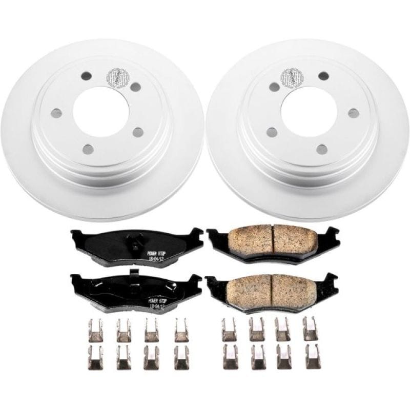 PowerStop — Genuine Geomet Coated Rotor and Low-Dust Ceramic Brake Pad Kit