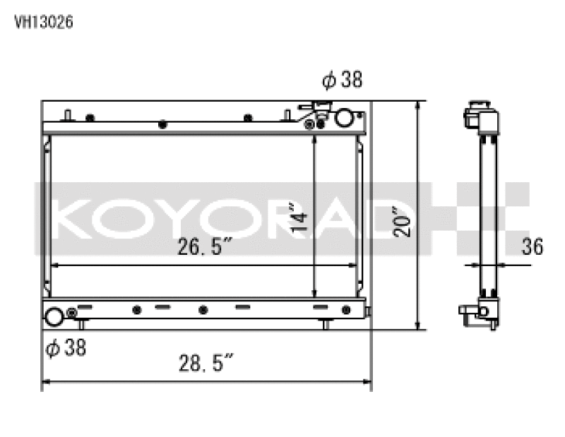 Koyo — Koyorad VH13026 Racing All Aluminum Radiator