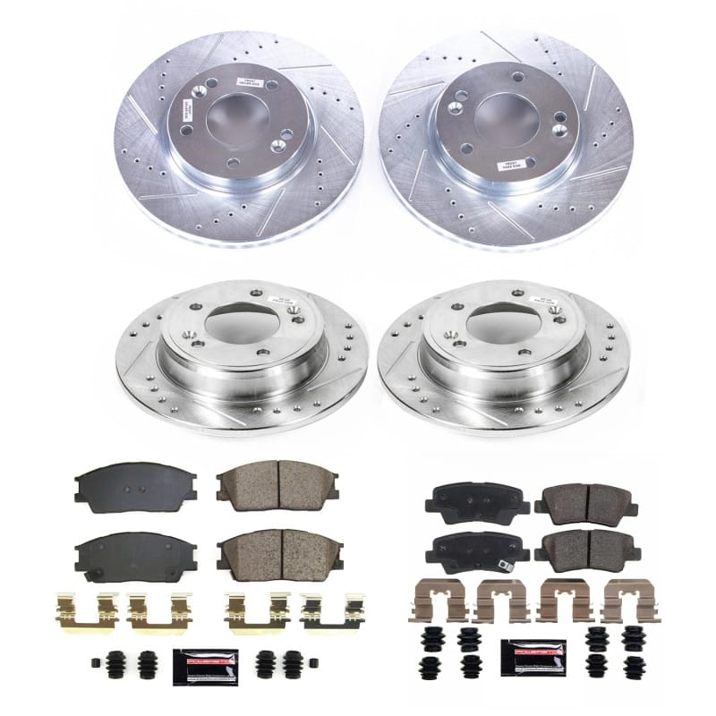 PowerStop — Z23 Daily Driver Carbon-Fiber Ceramic Brake Pad and Drilled & Slotted Rotor Kit
