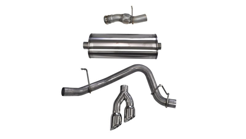 CORSA Performance — 3.0in. Cat-Back Single Side Exit with Twin 4.0in. Polished Pro-Series Tips