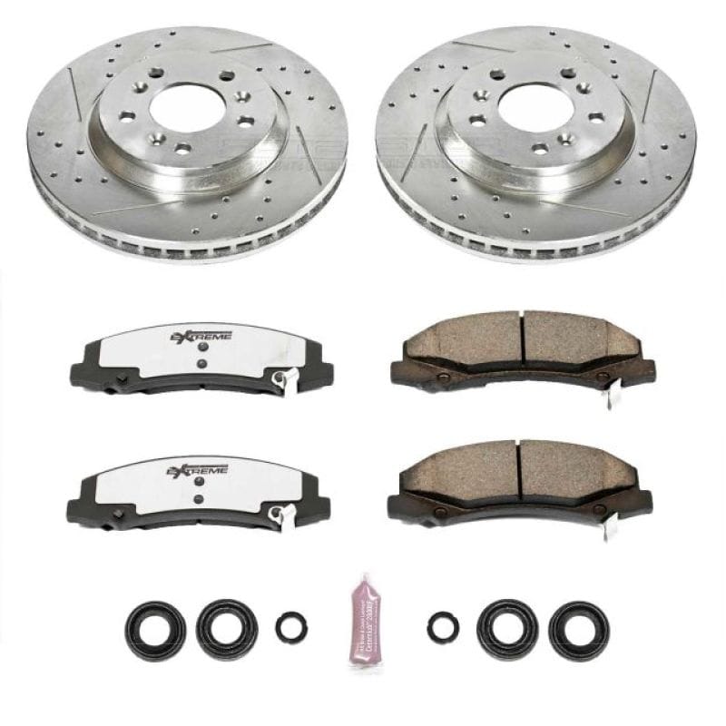 PowerStop — Z26 Street Performance Ceramic Brake Pad and Drilled & Slotted Rotor Kit