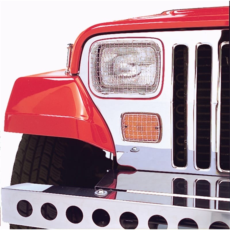 Rugged Ridge — Rugged Ridge 87-95 Jeep Wrangler YJ Stainless Steel Stone Guard Set
Head Light Guard
Stone Guard Kit