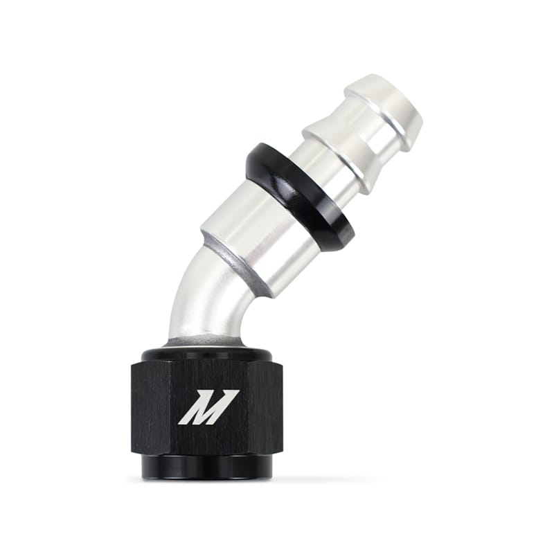 Mishimoto — Push-Lock Fitting, -8AN, 45-Degree