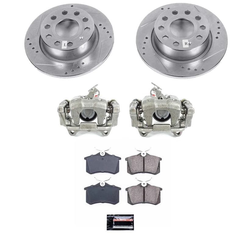 PowerStop — OE Stock Replacement Low-Dust Ceramic Brake Pad, Rotor and Caliper Kit