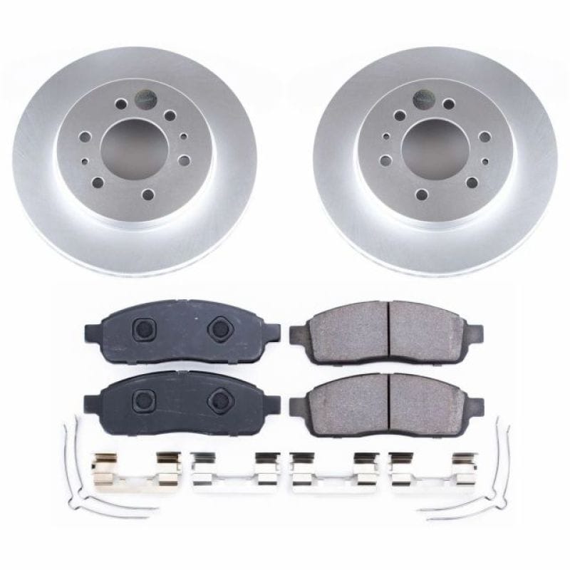 PowerStop — Genuine Geomet Coated Rotor and Low-Dust Ceramic Brake Pad Kit