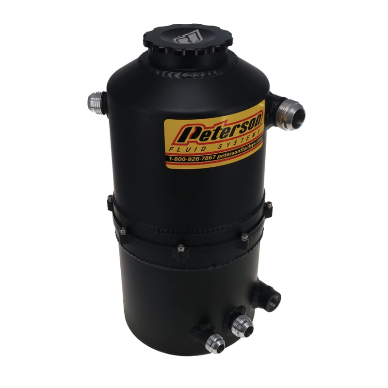 Peterson Fluid Systems — Black 2.3 Gallon Oil Tank with Single Scavenge Return