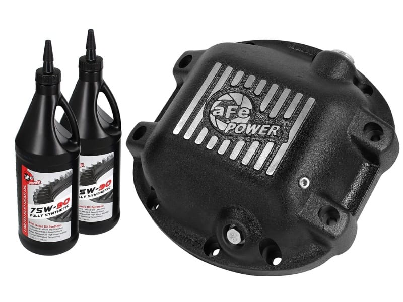 aFe — Pro Series Rear Differential Cover Kit Black w/ Machined Fins & Gear Oil