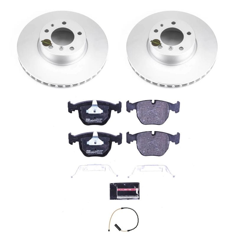 PowerStop — Genuine Geomet Coated Rotors, ECE-R90 Brake Pads + Hardware Kit