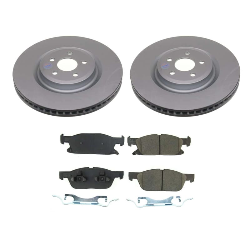 PowerStop — Genuine Geomet Coated Rotor and Low-Dust Ceramic Brake Pad Kit
