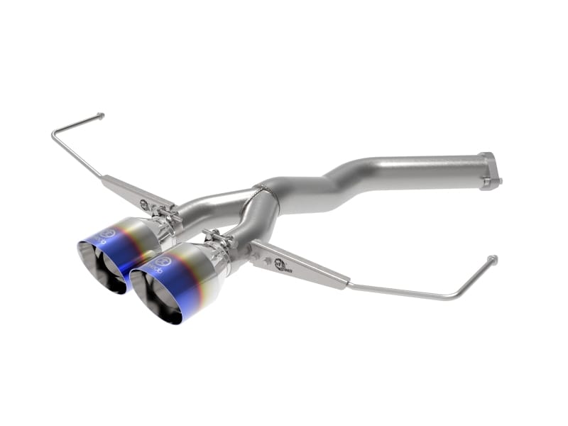 aFe — Takeda 3 IN to 2-1/2 IN 304 Stainless Steel Axle-Back Exhaust w/ Blue Flame Ti