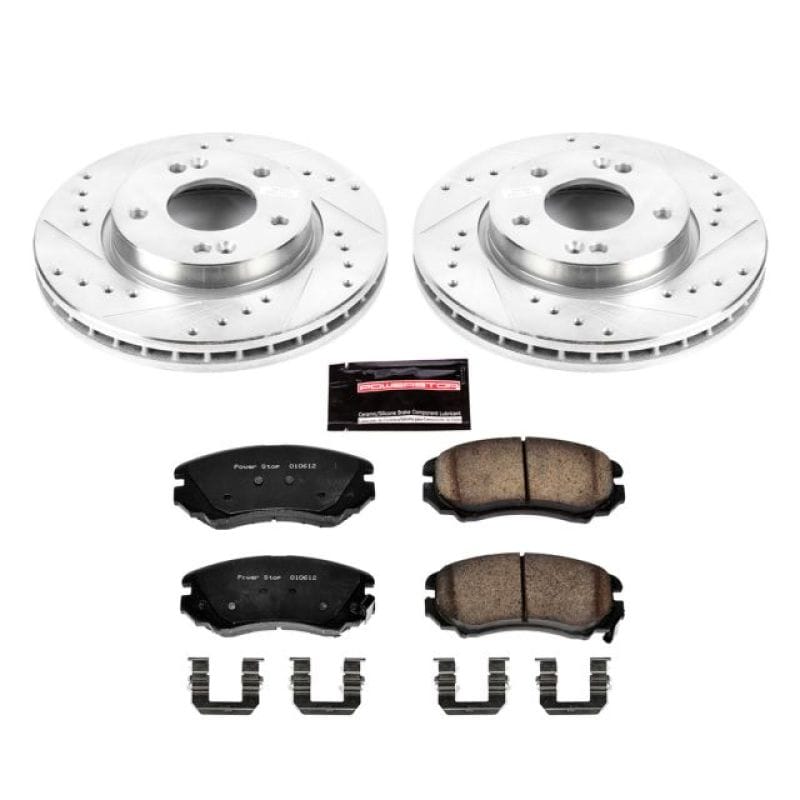 PowerStop — Z23 Daily Driver Carbon-Fiber Ceramic Brake Pad and Drilled & Slotted Rotor Kit