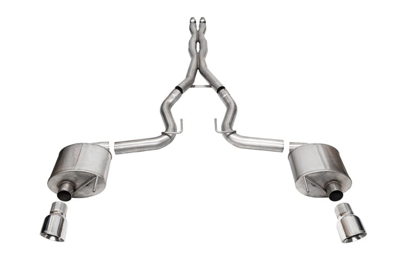 CORSA Performance — 3.0in. Dual Rear Exit Cat-Back Exhaust System with 4.5in. Polished Pro Series Ti