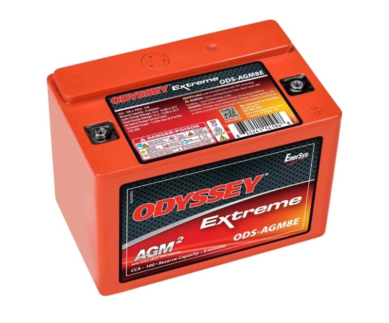 Odyssey Battery — battery, powersports, Odyssey ODS-AGM8E, 4mm recessed post