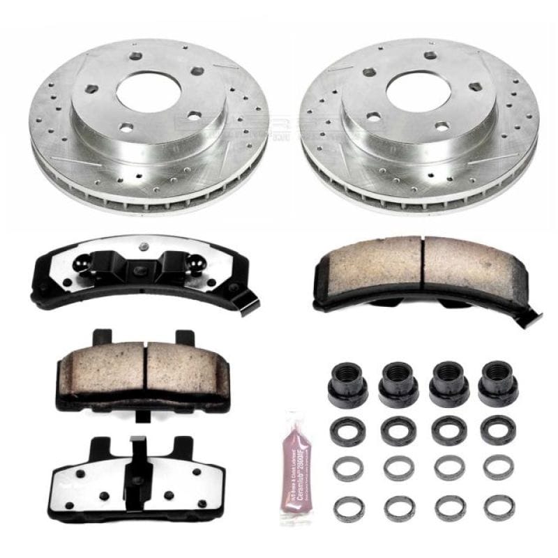 PowerStop — Z36 Truck and SUV Carbon-Fiber Ceramic Brake Pad and Drilled & Slotted Rotor Kit