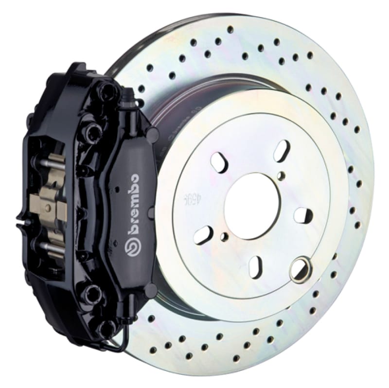 Brembo — Brembo 66-89 911S/SC/Carrera Rear GT BBK 4 Piston Cast 2pc 309x28 1pc Rotor Drilled-Black
