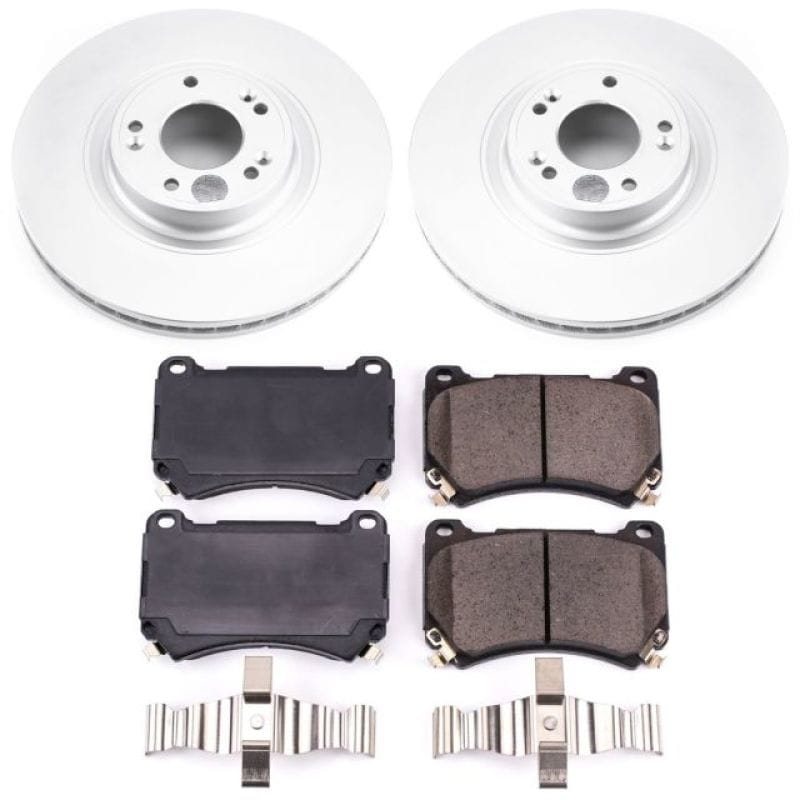PowerStop — Genuine Geomet Coated Rotor and Low-Dust Ceramic Brake Pad Kit