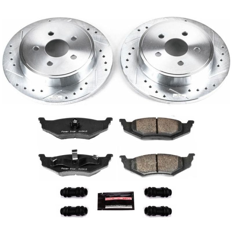 PowerStop — Z23 Daily Driver Carbon-Fiber Ceramic Brake Pad and Drilled & Slotted Rotor Kit