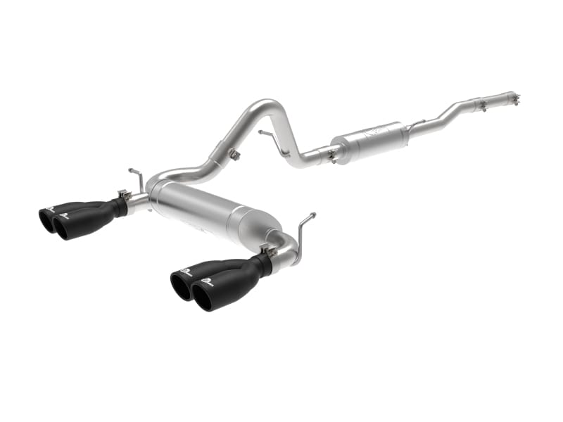 aFe — Vulcan Series 2-1/2 IN 304 Stainless Steel Cat-Back Exhaust System Black