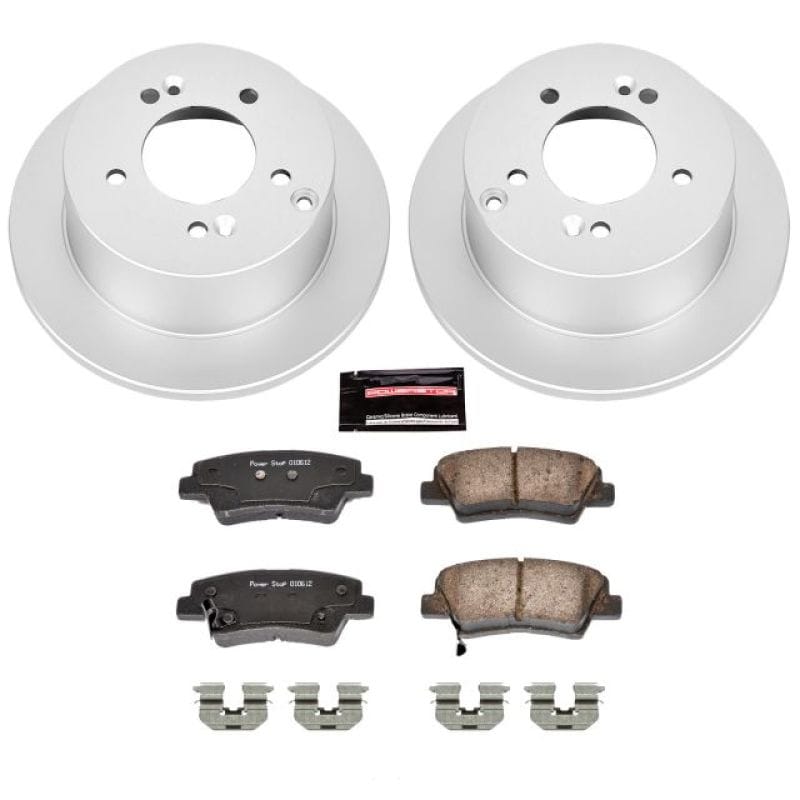 PowerStop — Genuine Geomet Coated Rotor and Low-Dust Ceramic Brake Pad Kit