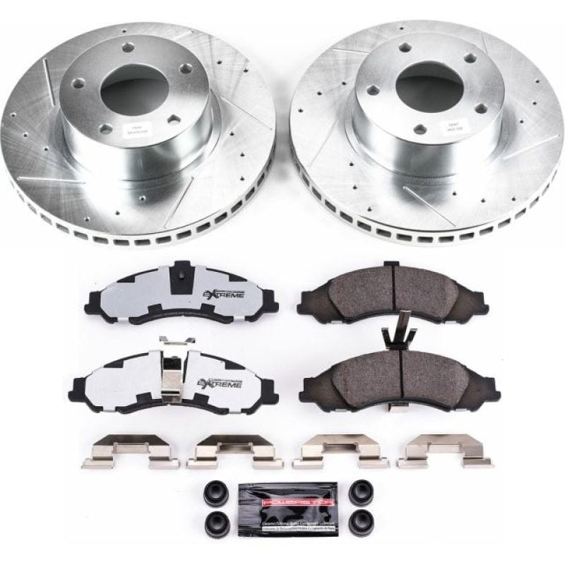 PowerStop — Z26 Street Performance Ceramic Brake Pad and Drilled & Slotted Rotor Kit