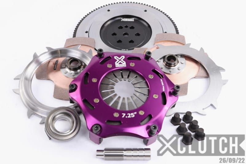XCLUTCH — Clutch Kit Inc Chromoly Flywheel; 7  1/4" Twin Solid Ceramic Clutch Discs