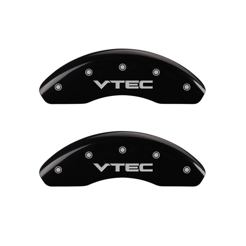 MGP — Set Of 2 Caliper Covers, Engraved Rear: VTEC Black Powder Coat Finish