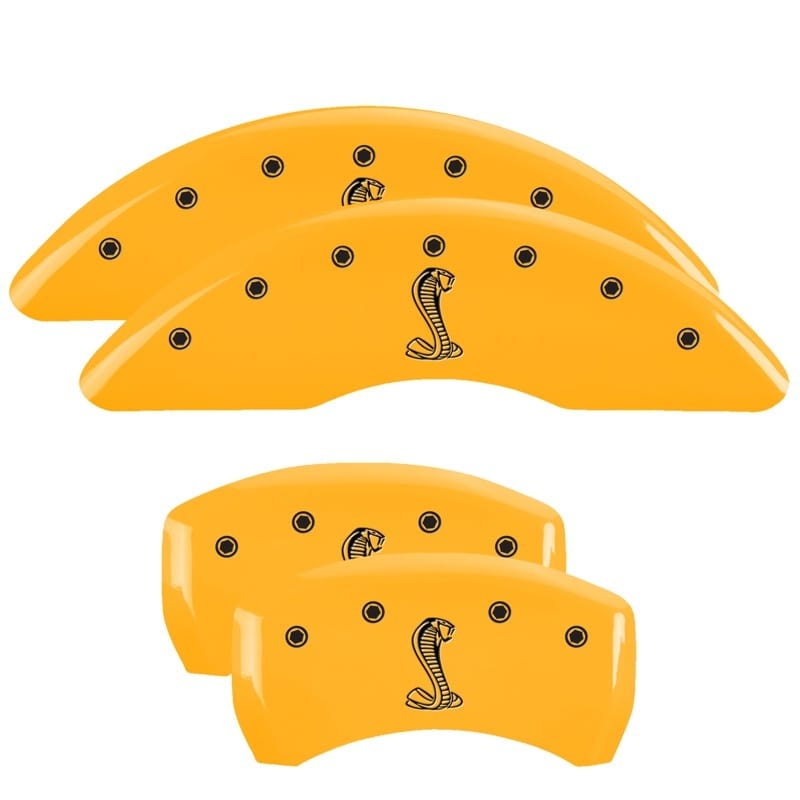 MGP — Set of 4 caliper covers, Engraved Front and Rear: Tiffany Snake, Yellow powder c
