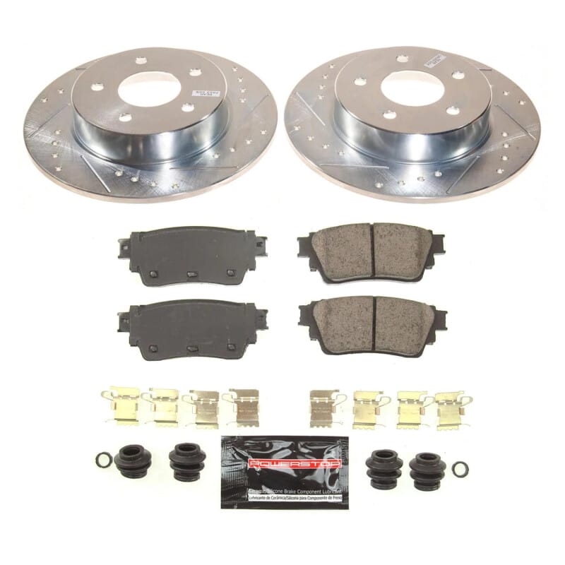 PowerStop — Z23 Daily Driver Carbon-Fiber Ceramic Brake Pad and Drilled & Slotted Rotor Kit