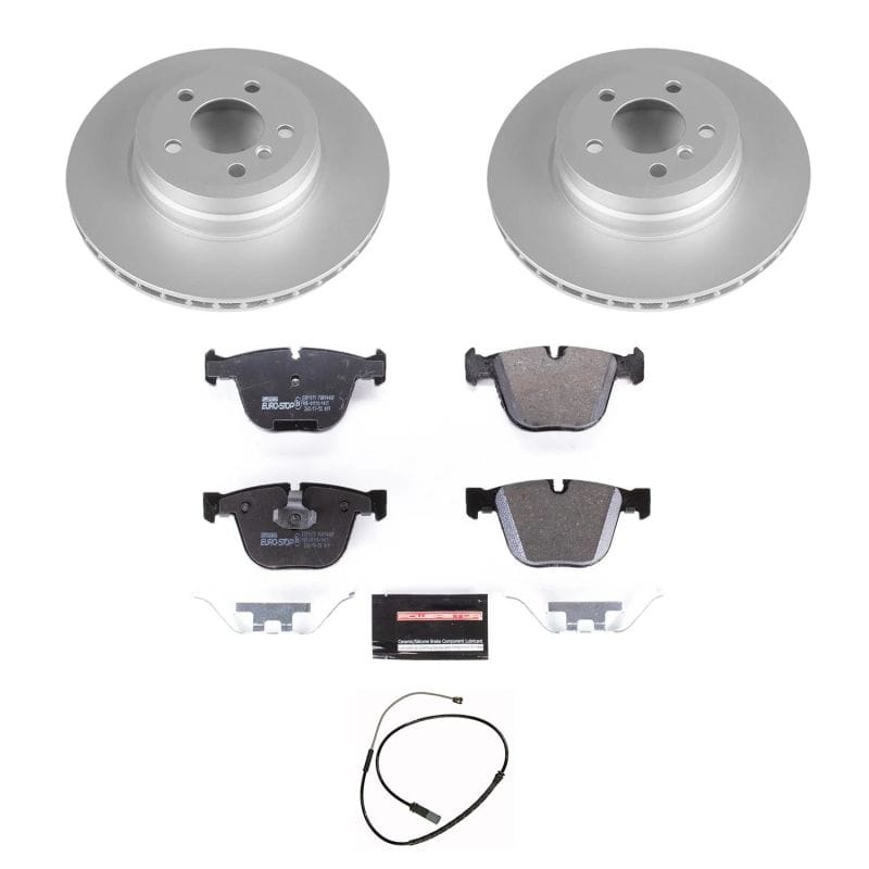 PowerStop — Genuine Geomet Coated Rotors, ECE-R90 Brake Pads + Hardware Kit