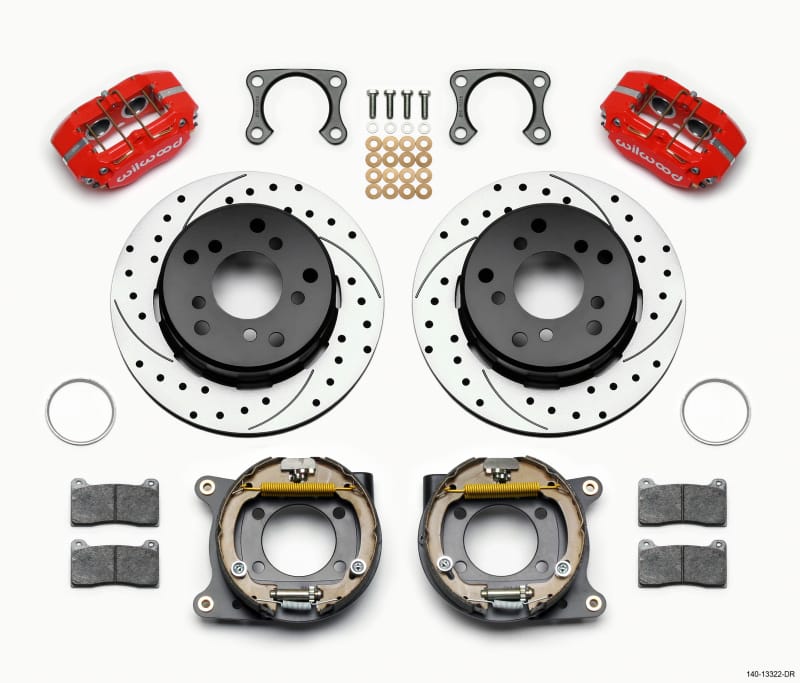 Wilwood — KIT,REAR,DISC/DRUM,BIG FORD,2.36 OFFSET DPL,1 PC,5x5.50 BC,12.19 ROTOR,DRILL,RED