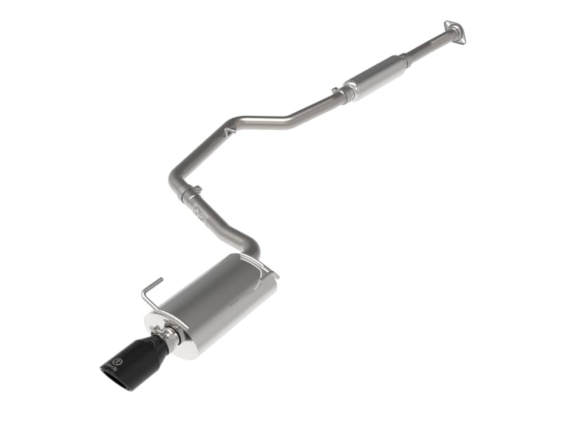aFe — Takeda 2-1/4 IN 304 Stainless Steel Cat-Back Exhaust System w/Black Tip