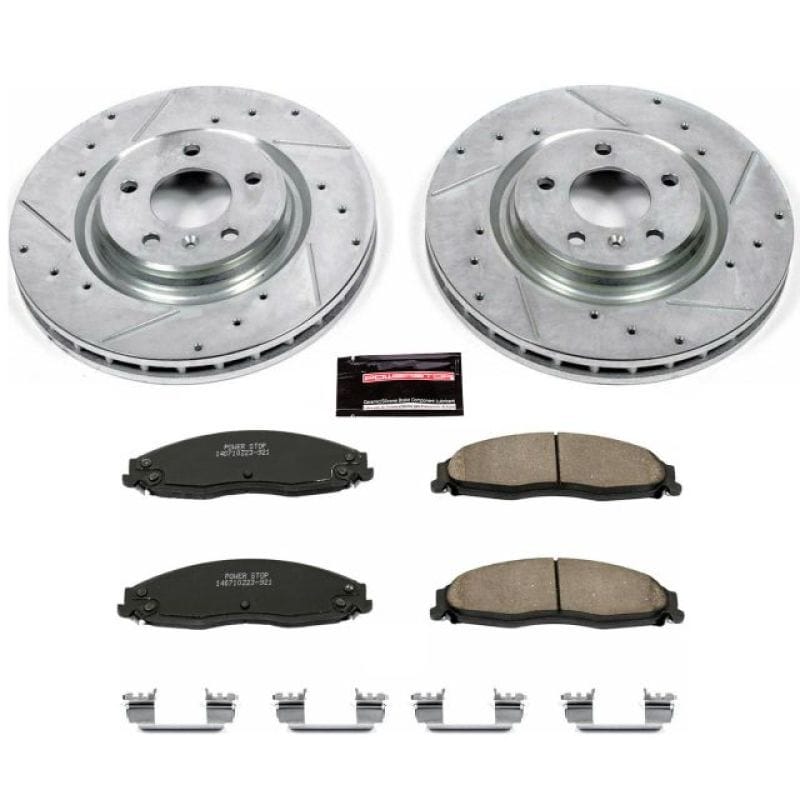 PowerStop — Z23 Daily Driver Carbon-Fiber Ceramic Brake Pad and Drilled & Slotted Rotor Kit