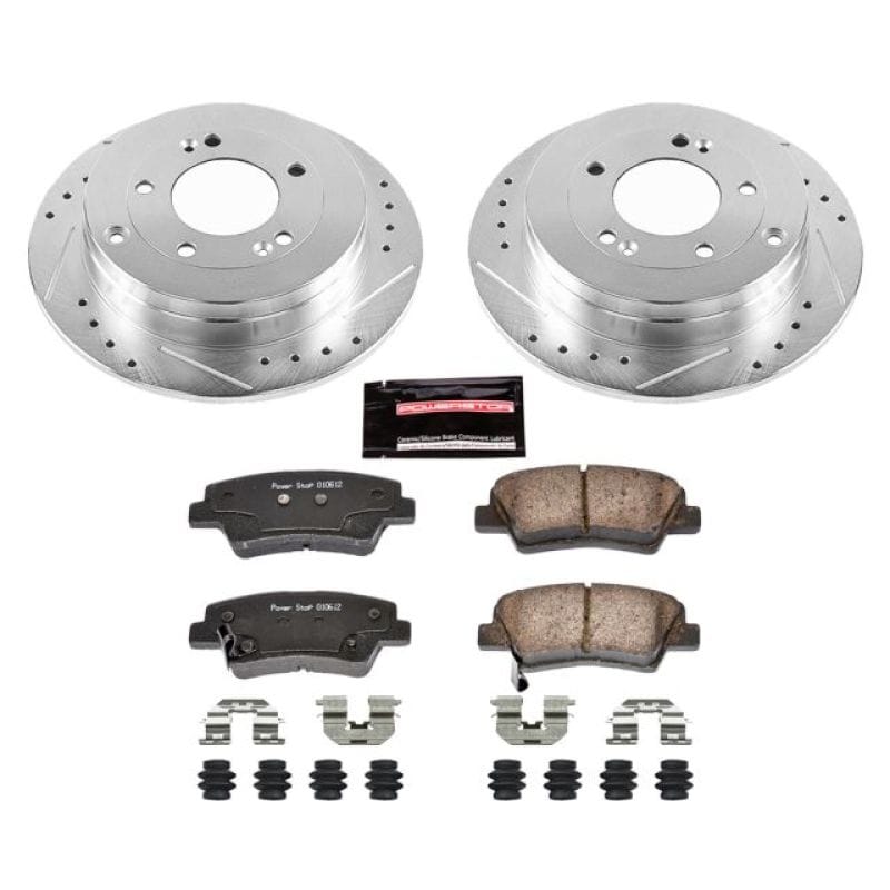 PowerStop — Z23 Daily Driver Carbon-Fiber Ceramic Brake Pad and Drilled & Slotted Rotor Kit