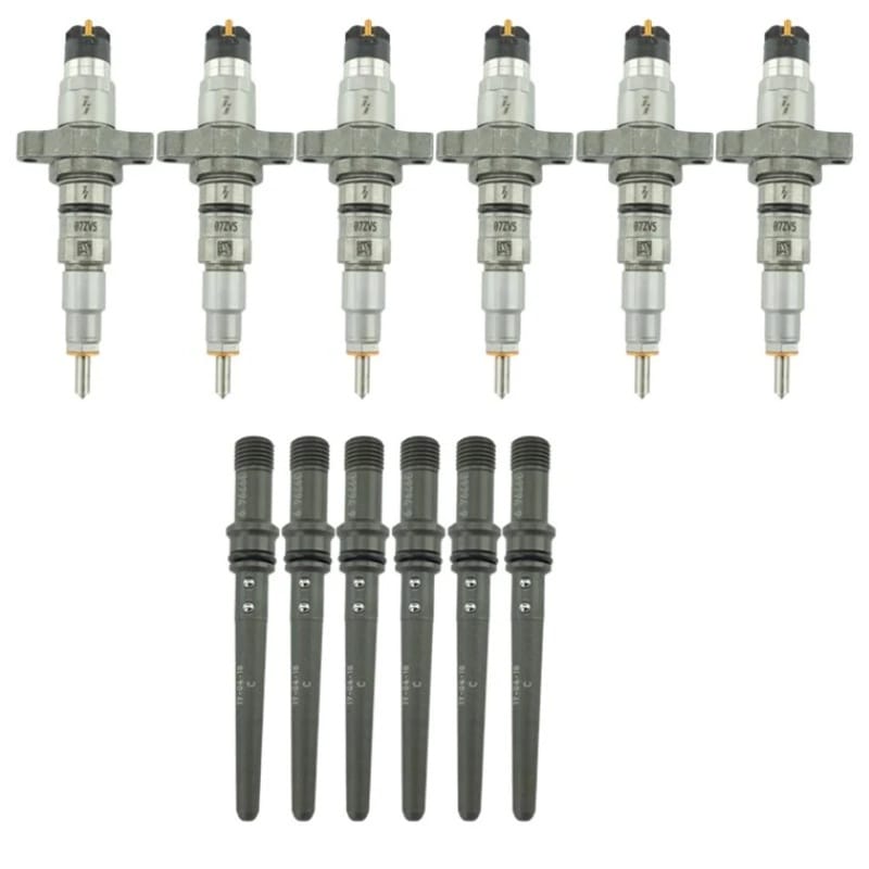 Industrial Injection — Industrial Injection 03-04 Cummins 5.9L Reman Stock Injector Pack w/Connecting Tubes - Set of 6
