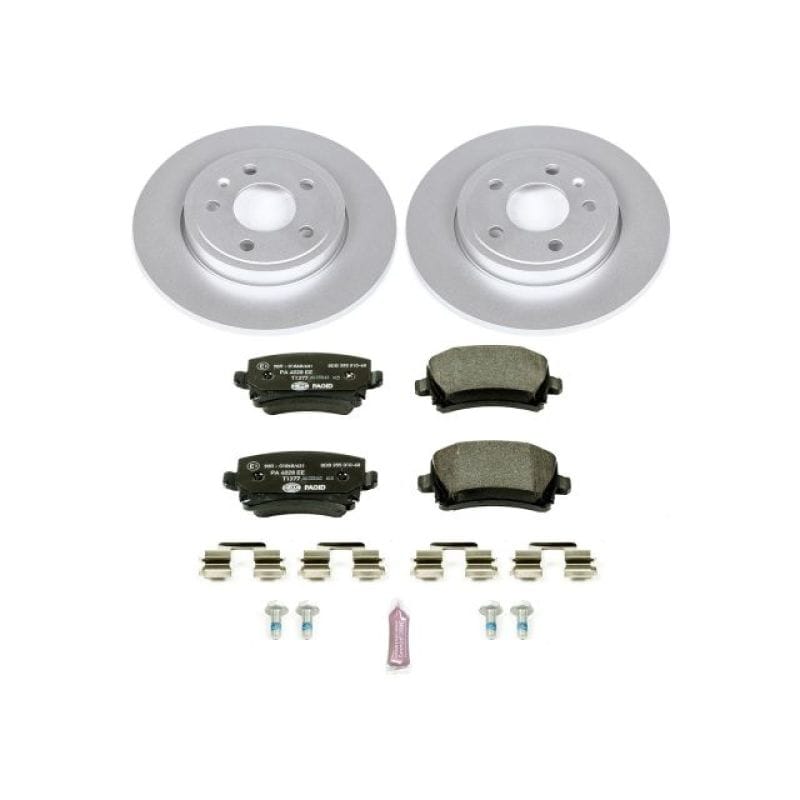 PowerStop — Genuine Geomet Coated Rotors, ECE-R90 Brake Pads + Hardware Kit