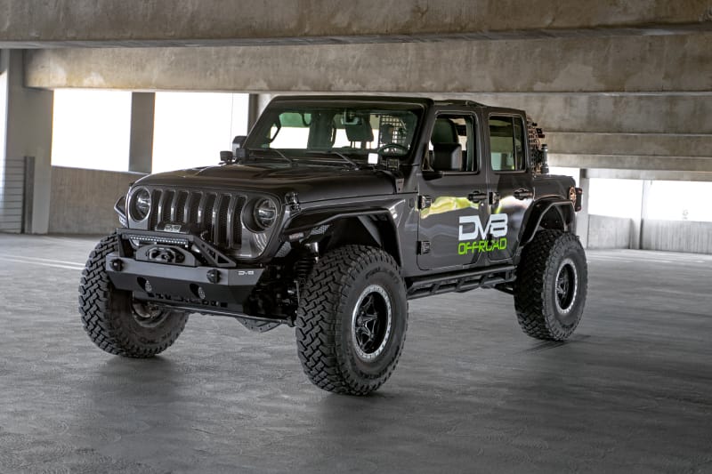 DV8 Offroad — FS-25 Stubby Front Bumper with Plated Bull Bar