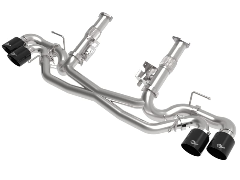 aFe — MACH Force-Xp 304 Stainless Steel Cat-Back Exhaust w/o Muffler Black (No NPP)