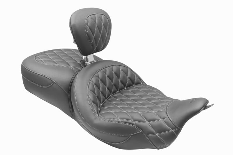 Mustang Motorcycle — Mustang 08-25 Harley FL Touring Rd King Sp, Rd Glide Ltd, Dble Diamond ST Backrest - Black/GM