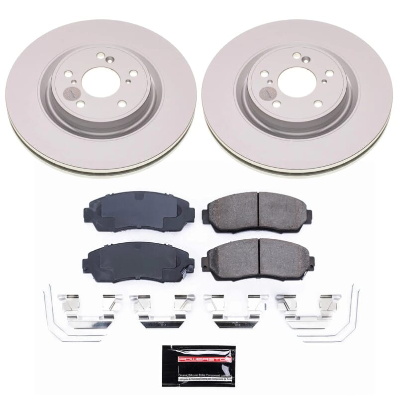 PowerStop — Genuine Geomet Coated Rotor and Low-Dust Ceramic Brake Pad Kit