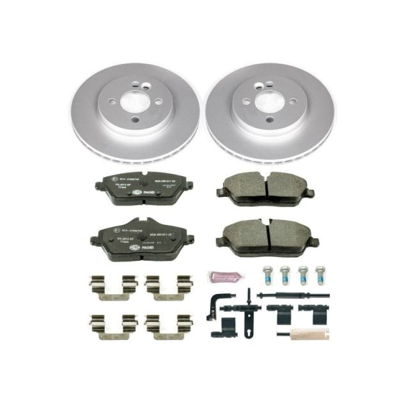 PowerStop — Genuine Geomet Coated Rotors, ECE-R90 Brake Pads + Hardware Kit