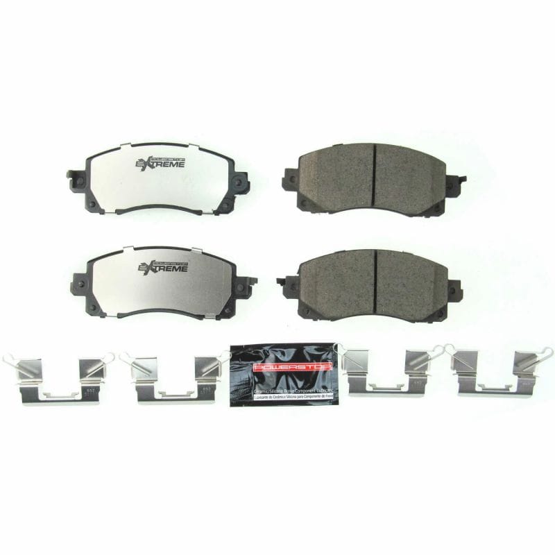 PowerStop — PowerStop - Z26 Performance Carbon-Fiber Ceramic Brake Pads with Hardware Kit