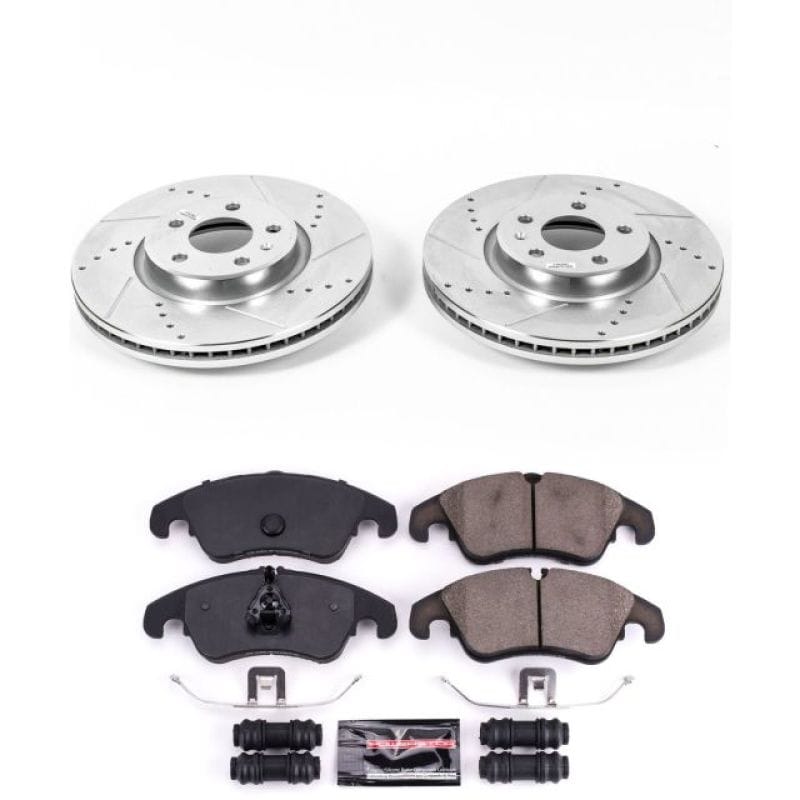 PowerStop — Z23 Daily Driver Carbon-Fiber Ceramic Brake Pad and Drilled & Slotted Rotor Kit