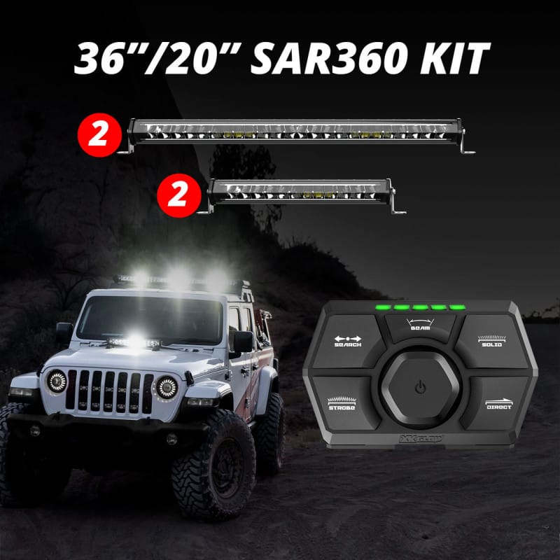 XKGLOW — XK Glow SAR360 Light Bar Kit Emergency Search and Rescue Light System (2)36In (2)20In