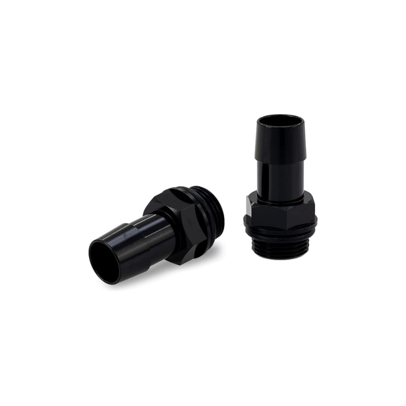 Mishimoto — M20x1.5 5/8in, Hose Barb Aluminum Fittings, Black, Pack of 2