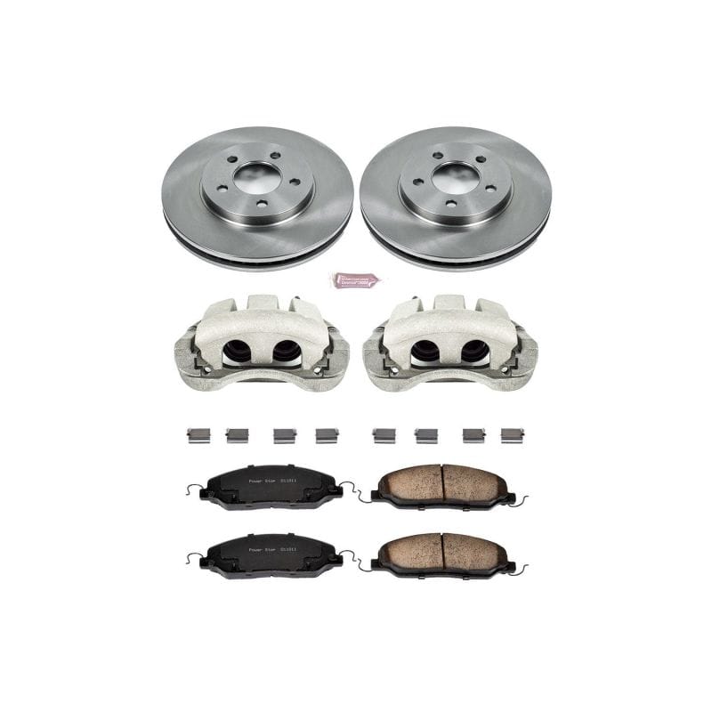 PowerStop — OE Stock Replacement Low-Dust Ceramic Brake Pad, Rotor and Caliper Kit