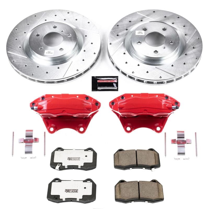 PowerStop — Z26 Street Performance Ceramic Brake Pad, Drilled Slotted Rotor, and Caliper Kit