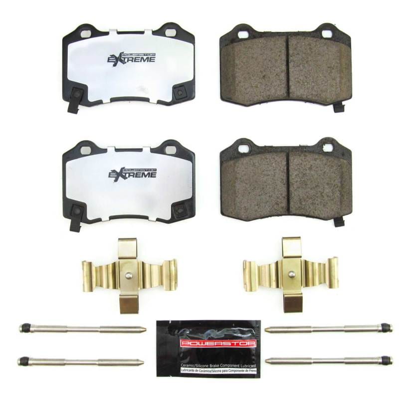 PowerStop — PowerStop - Z26 Performance Carbon-Fiber Ceramic Brake Pads with Hardware Kit