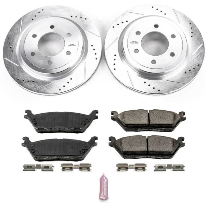 PowerStop — Z23 Daily Driver Carbon-Fiber Ceramic Brake Pad and Drilled & Slotted Rotor Kit