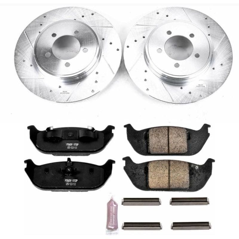 PowerStop — Z23 Daily Driver Carbon-Fiber Ceramic Brake Pad and Drilled & Slotted Rotor Kit