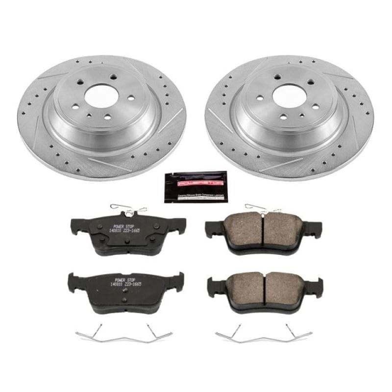PowerStop — Z23 Daily Driver Carbon-Fiber Ceramic Brake Pad and Drilled & Slotted Rotor Kit
